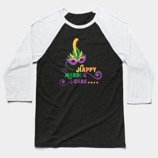 Happy Mardi Gras T-shirt and Apparel Baseball T-Shirt